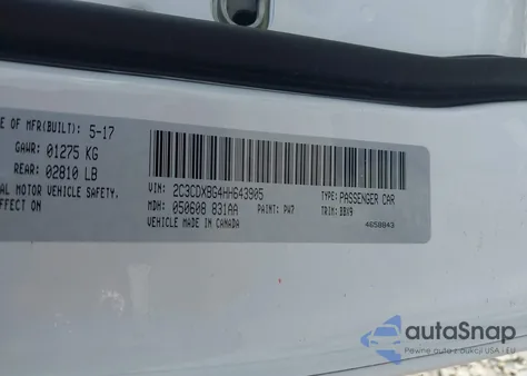 2017 Dodge Charger Se Rwd из США, поврежденный, VIN 2C3CDXBG4HH643905